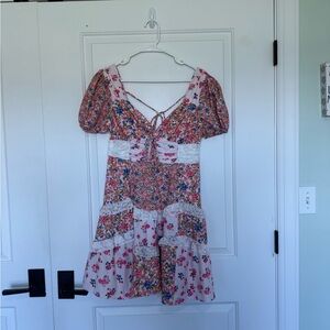 Amazon Floral Patchwork Midi Dress
